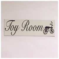 Toy Room Sign Wall Plaque or Hanging Playroom Kids Games Door Vintage Bike     302359194837